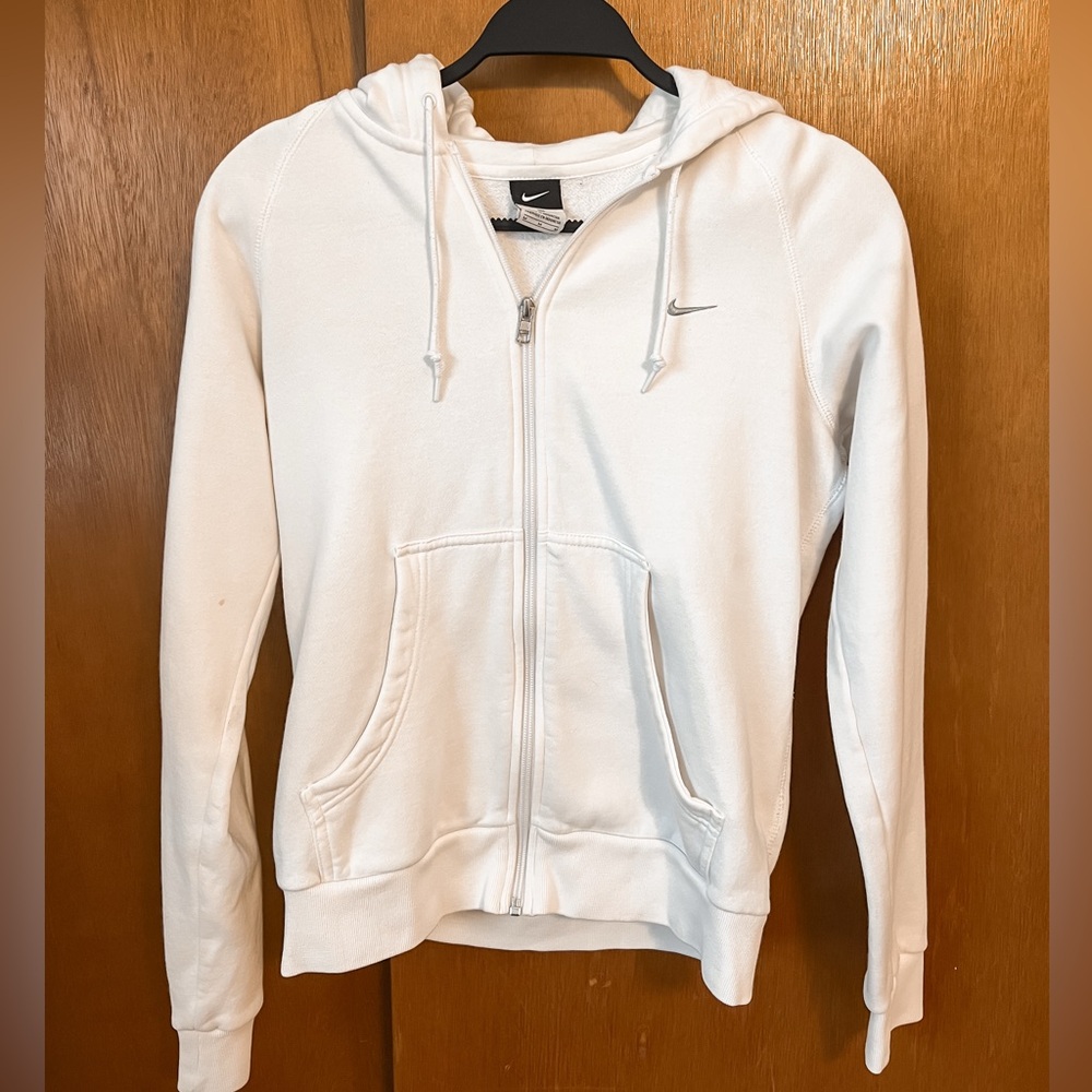 Women’s Nike Vintage 90’s White Zip-Up Hoodie